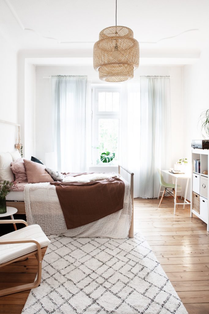 Umstyling einer Skandinavischen Einzimmerwohnung in Pastell Töne